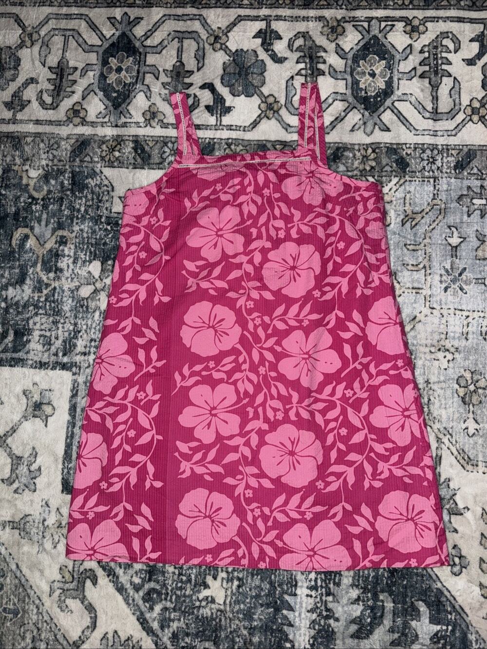 Lilly Pulitzer Women's Hibiscus Dress Size 6 Pink Floral Tropical